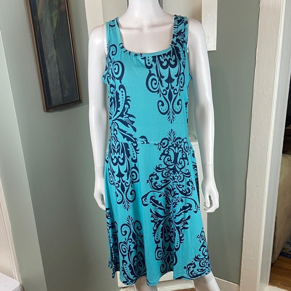 Fensace Dresses & Skirts - 3/$12 Fensace Blue Filigree Damask Skater Dress Tank Midi Sundress XL XLarge